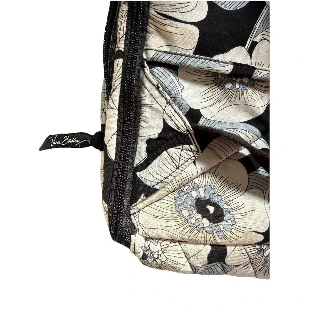 Vera Bradley Black & Cream Floral Laptop Bag Backpack